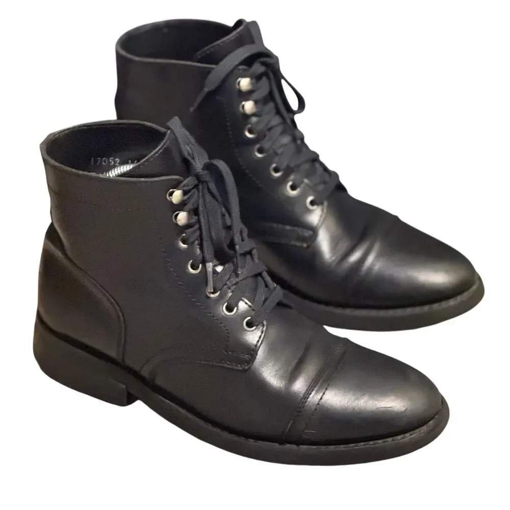 Thursday boots & Co. Cap Toe black men's leather Lace up boots - size 8